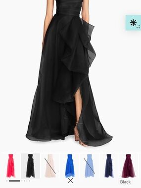 Theia Teresa Draped Tulle Gown